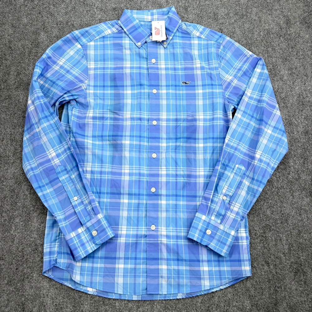 Vineyard Vines Shirt Men XS Maui Plaid Performance Classic Fit Whale Button Down